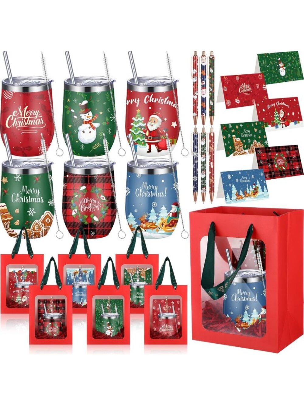 Patelai 30 Pcs 2026 Christmas Tumbler Gift Set for Employees